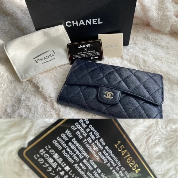 CHANEL Bags Chanel Classic Flap Wallet Blue Poshmark